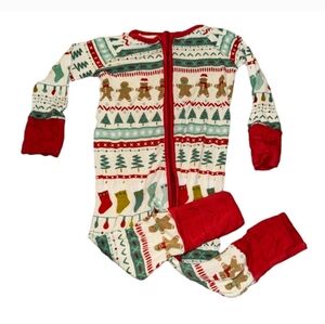 Little Sleepies Christmas Gingerbread Footies GUC 18-24m
